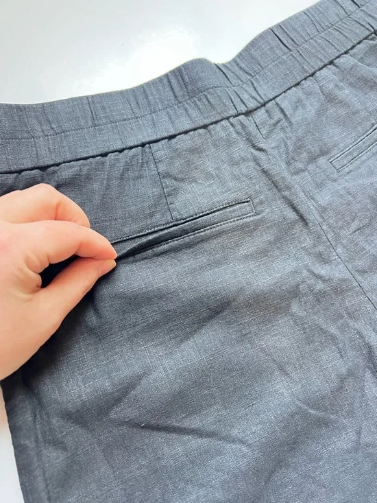 RW&CO Black High Rise Elastic Waist Linen Blend Shorts Size Small Quiet Luxury - Picture 8 of 12